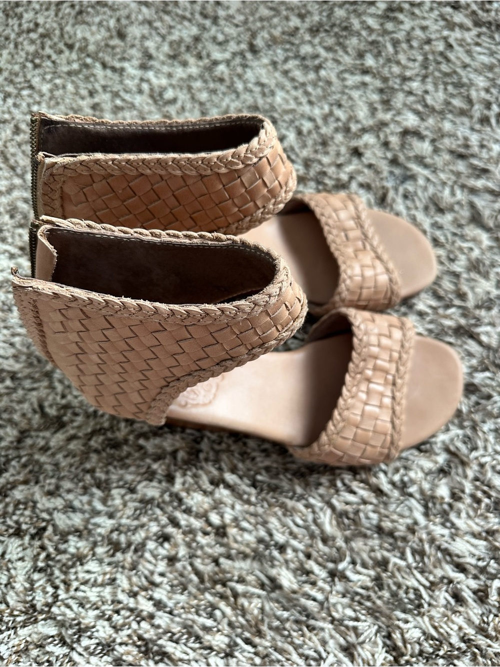ELF Made by Hand Athena Woven Braided Wedge Sandal Beige Size 7 Boho - Picture 4 of 11